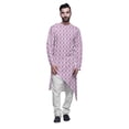 thumbnail image 1 of Atasi Designer Printed Summer Wear Long Kurta With White Pajama Set For Men, 1 of 3