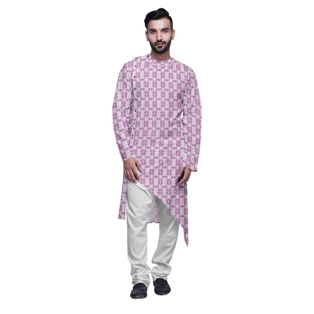 Atasi Designer Printed Summer Wear Long Kurta With White Pajama Set For Men