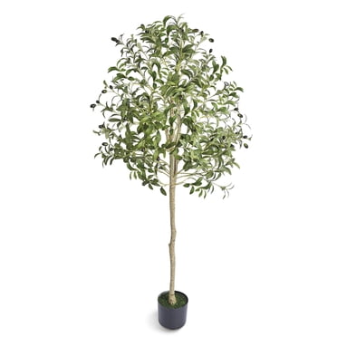 KFFKFF Imitation Olive Tree, 5 FT Height, Safe PE Composition & Stability Against Tipping, Easy-Care Plant, Realistic Green Imitation Potted Tree for Residential Office Warehouse Decoration