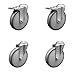 thumbnail image 3 of Ensemble de Roulettes Pivotantes en Polyuréthane avec Trou de Verrouillage de 4 L/6 Pouces x 1.25 Pouces Roues Grises - Inclut 2 avec Freins de Verrouillage Total - Capacité Totale de 1400 lbs - Marque Service Caster, 3 of 4