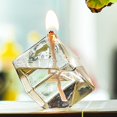 thumbnail image 2 of Refillable Glass Liquid Candle Clear Handcraft Smokeless for Wedding Decoration Cubic, 2 of 8