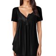 thumbnail image 1 of Ketyyh-chn99 Chandail pour Femmes Mode Blouse Ample Manches Longues Col Rond Tunique Ligne A Blouse Noir,G, 1 of 5