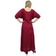thumbnail image 2 of Bimba Robe Maxi Bohème Bordeaux pour Femme avec Foulard à Franges Tenue Décontractée d'Été-16, 2 of 9