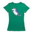 thumbnail image 1 of Poop Unicorn T-shirt Vert Kelly pour Femmes, 1 of 1