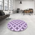 thumbnail image 4 of Ahgly Company Tapis de Zone Rond d'Intérieur Lavable à la Machine, Transitionnel, Fleur Violet Violet, 4 Pieds Rond, 4 of 7