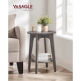 thumbnail image 2 of VASAGLE Round Side Table with Lower Shelf, End Table for Small Spaces, Nightstand for Living Room, Bedroom, Smoky Gray, 2 of 7
