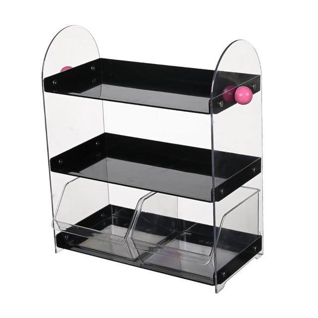 Luzkey Coffee Cup Rack Clear Countertop Organizer for Hotel Kitchen Pantry Tabletop Black