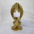 thumbnail image 4 of GUOOL Decoration Leaf Candlestick Wrought Iron Candle Holder Leaf Model Crafts Living Golden B, 4 of 9