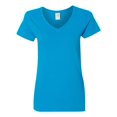 thumbnail image 1 of Gildan Ladies Heavy Cotton V-Neck T-Shirt, 2XL, Sapphire, 1 of 1