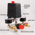 thumbnail image 4 of 90-120PSI Air Compressor Pressure Switch Manifold Regulator Gauges Air Compressor Pressure Switch Control 220-380V Aluminum Alloy Bracket Easy to Assemble, 4 of 9