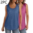 thumbnail image 2 of Plebaso Débardeurs 2025 pour Femmes, Lot de 2, Col Rond, Sans Manches, Chandails Décontractés Amples d'Été, Tuniques Basiques, 2 of 7