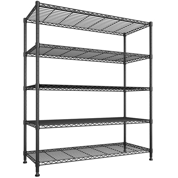 Exenoray Étagères de Rangement Étagères en Métal Étagères de Garage - Unité d'Étagères de Rangement en Acier Robuste avec Free Assembly, Conception Polyvalente à 5 Niveaux pour l'Organisation du Garage, de la Cuisine et du Bureau à Domicile