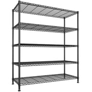 Exenoray Storage Shelves Metal Shelving Garage Shelving - Heavy Duty Steel Storage Shelf Unit with Tool-Free Assembly, 5-Tier Versatile Design for Garage, Kitchen & Home Office Organization