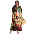 thumbnail image 1 of Oussum Robe Kaftan Longue Tribale Brun Foncé en Polyester Grande Taille pour Femmes, 1 of 7