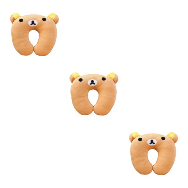 relayinert Portable U-Shaped Pillows Compact Comfort For Adventures Thoughtful Gift bear 26*30cm 3Set