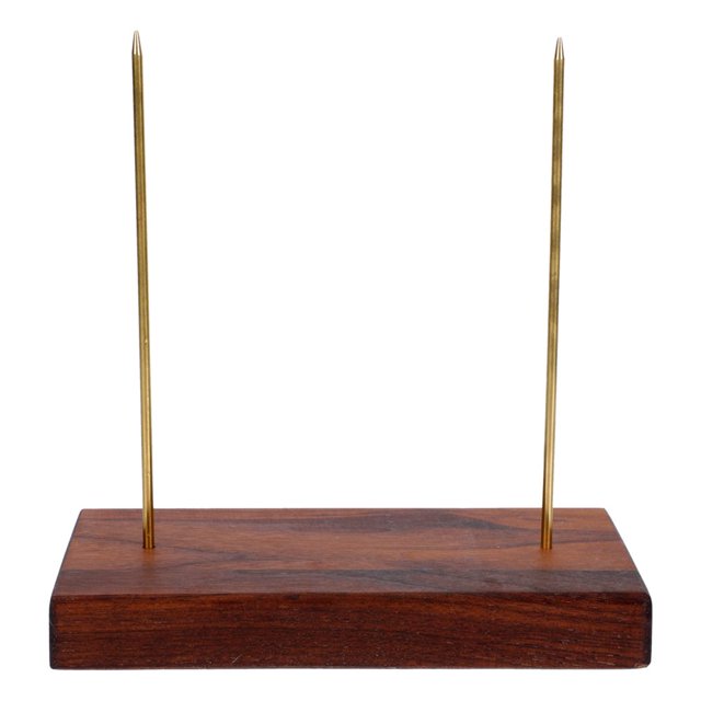 AMERTEER Holder Receipt Spike Restaurant Checkspindle Bill Ticket Desk Memo Stick Fork Wooden Stabber Rod Straight