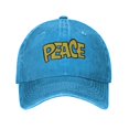 thumbnail image 1 of ZICANCN Peace Text Casquette de Baseball Réglable Femmes, Chapeaux pour Hommes Adulte Lavé Coton Denim Baseball Caps Mode Bleu, 1 of 6