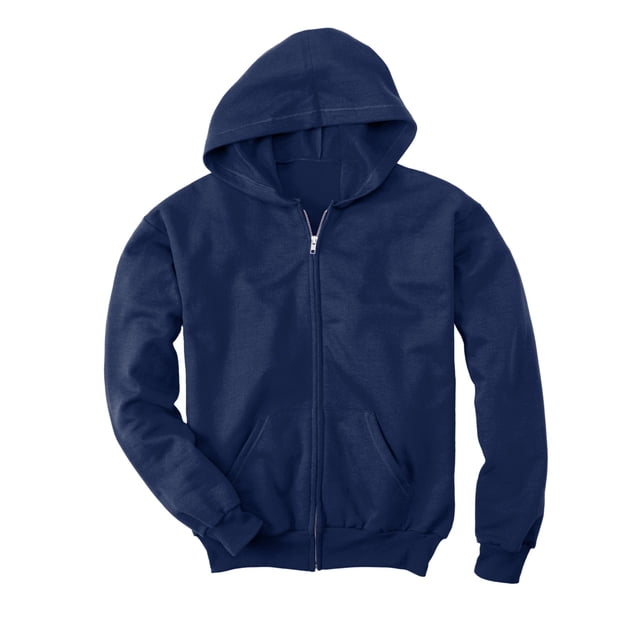 Hanes Comfortblend EcoSmart Chandail à Capuchon à Fermeture Éclair Intégrale pour Enfants, TP, Marine