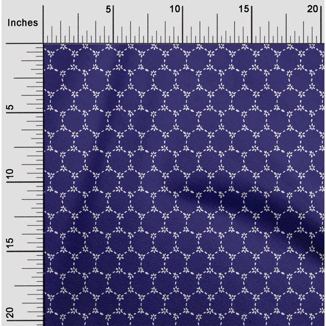 oneOone Polyester Lycra Fabric Honeycomb Geometric Sashiko Print Decor Fabric Printed BTY 56 Inch Wide
