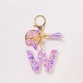 thumbnail image 3 of TopLLC Tools&Home Improvement Initial Letter Keychains For Women Tassel Purple Cute Car Keychain For Wallet Backpack Bag A chopper, 3 of 4