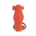 thumbnail image 3 of BLISSFUL STEP Women's Shoes Ankle Strap Block Heel Buckle Open Toe Sandals Orange 6, 3 of 8
