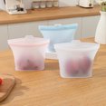 thumbnail image 1 of Uscallm 3 Pcs Sacs de Rangement Alimentaires en Silicone Réutilisables Scellés Sacs de Cuisine pour Fruits Légumes Préparation de Repas Collations Rangement pour Congélateur, 1 of 9