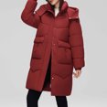 thumbnail image 1 of LOVZFMLL Vestes pour Femmes Hiver Décontracté Ample Mode Poche Couleur Manteau Long Réversible à Fermeture Éclair, 1 of 5