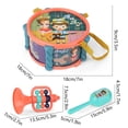 thumbnail image 2 of YIMWNYI Musical Toy Set Drum Sand Hammers Instrument Early Learning Percussion Instrument, Safe ABS Plastic Newborn Gift, Engaging Multi Sensory Play Experience, Ideal for Home Play and Gifting, 2 of 6