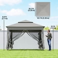 thumbnail image 3 of 11'x11' Pop Up Gazebo 2-Tier Soft Top Gazebo w/ Mesh Netting, Light Grey, 3 of 10