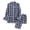 Navy, variant on hoksml Men's Cotton Plaid Pajama Set Long Sleeve Button-Down Shirt and Comfortable Pants Classic 2-Piece Sleepwear Loungewear