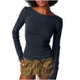 thumbnail image 1 of Pisexur Chandail pour Femmes Mode Chandails Tricotés à Col Rond Hauts à Manches Longues pour Femme Décontracté Léger Dos Échancré Hauts d'Automne Chandail Ajusté, 1 of 7