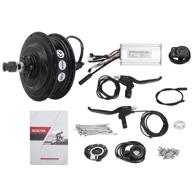ANGGREK Rear Wheel Hub Motor Kit, DIY High Efficiency Electric Bicycle Hub Motor Kit High Performance Durable Noise‑Free With KT‑900S Display Meter For 12G Wheel