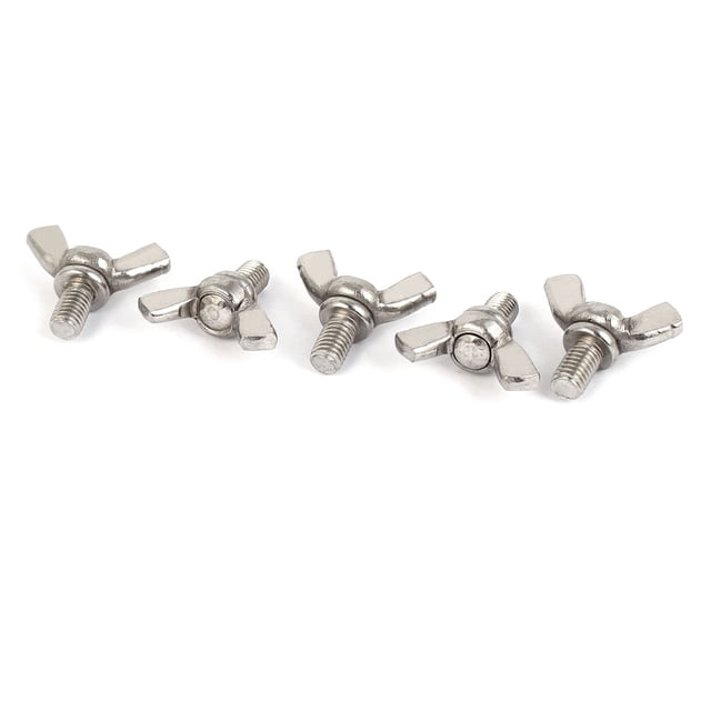 Unique Bargains 304 Acier Inoxydable Papillon Aile Écrou Métrique M5 x 8mm 5pcs