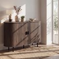 thumbnail image 4 of Costway 47" Fluted Sideboard Buffet Cabinet Coffee Bar Console Table with Metal Legs Brown, 4 of 10