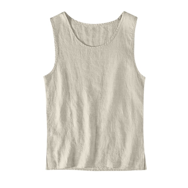 Birdeem Camisole en Lin Respirante Coupe Fine Débardeur Ample Sans Manches Col Rond
