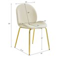 thumbnail image 2 of Gymax 4PCS Velvet Dining Chair Accent Leisure Chair Armless Side Chair Beige, 2 of 10