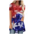 thumbnail image 1 of EQWLJWE Hauts d'Été pour Femmes Hauts pour Femmes Liquidation T-shirt Décontracté pour Femmes Jour de l'Indépendance Imprimé Col Rond Manches Courtes Pull Blouse Hauts, 1 of 5