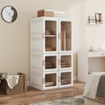 thumbnail image 2 of HOMCOM Portable Closet Wardrobe with 5 Compartments, Hanging Rod, White, 2 of 10