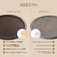 thumbnail image 3 of COZAYH Pedestal Tray Top End Table for Holding Drinks, Lamps, Plants, Dark Brown, 3 of 11