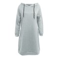 thumbnail image 3 of Longs Chandails à Capuchon pour Femmes 2025 Manches Longues Ourlet Fendu Robe à Capuchon Unie avec Poches Chandail à Capuchon pour Femmes, 3 of 7