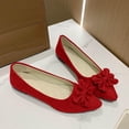 thumbnail image 2 of Chaussures Décontractées Rouges pour Femmes à Bout Pointu à Semelle Plate Chaussures de Travail pour Femmes Motif Floral Couleur Unie Multicolore Loisirs Extérieur Intérieur Chaussures en Tissu Taille 40, 2 of 4