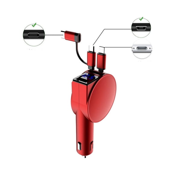 TopLLC 3-in-1 Retractable Fast Charging Car Adapter,60W Super Fast Charging on Clearance