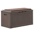 thumbnail image 3 of Homall 100-Gallon Outdoor Resin Deck Box for All-Weather Use Lockable Waterproof Storage Solution with Cushion Storage，Brown, 3 of 7
