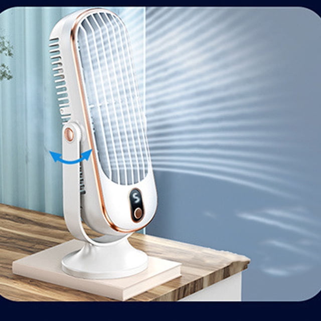 Tower Fan Oscillating Fan, Portable Desk Fan with 5 Gears Settings, USB Plug In Table Tower Fan Quiet Brushless Motor Tower Fan for Bedroom Home Desktop Office Car