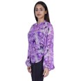 thumbnail image 2 of Moomaya Chemise Boutonnée Imprimée pour Femme Col Mandarin Manches Longues Haut d'Été, 2 of 7