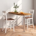 thumbnail image 4 of Costway Wooden Bar Stool Set of 4 Bar Chairs with LVL Rubber Wood Frame, Backrest, Footrest White, 4 of 10