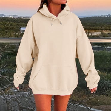 Women's Solid Color Drop Shoulder Hoodie With Pockets Comfortable And Stylish Sweatshirt Top Sweatshirt for Women Behemoth Zip Hoodie Womens Sweater Zip Long Sweatshirt Hoodies for Women Casual