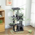 thumbnail image 3 of PawHut Tour à Chat à Plusieurs Niveaux, Arbre à Chat avec 2 Condos et Hamac, Gris Foncé, 3 of 10