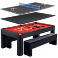 thumbnail image 1 of Park Avenue 7-Foot Pool Table Tennis Combination with Dining Top, Two Storage Benches, Free Accessories, 1 of 7