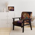 thumbnail image 2 of Designart "Hyperrealistic Rainbow Peony with Liquid Gold Drips II" Multicolor Flower Upholstered Accent Chair - Modern Arm Chair For Living Room, 2 of 7